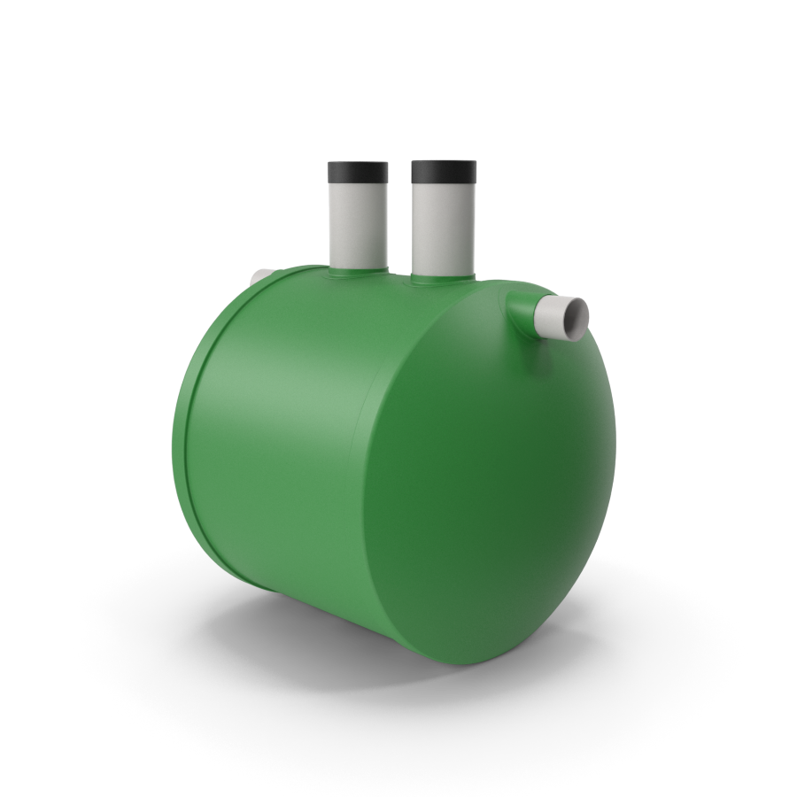 3D septic tank and septic system illustration